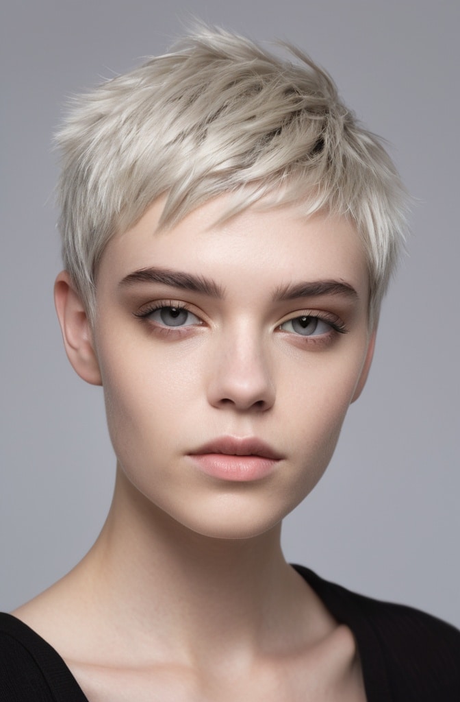 13. Textured Crop with Platinum Tips
