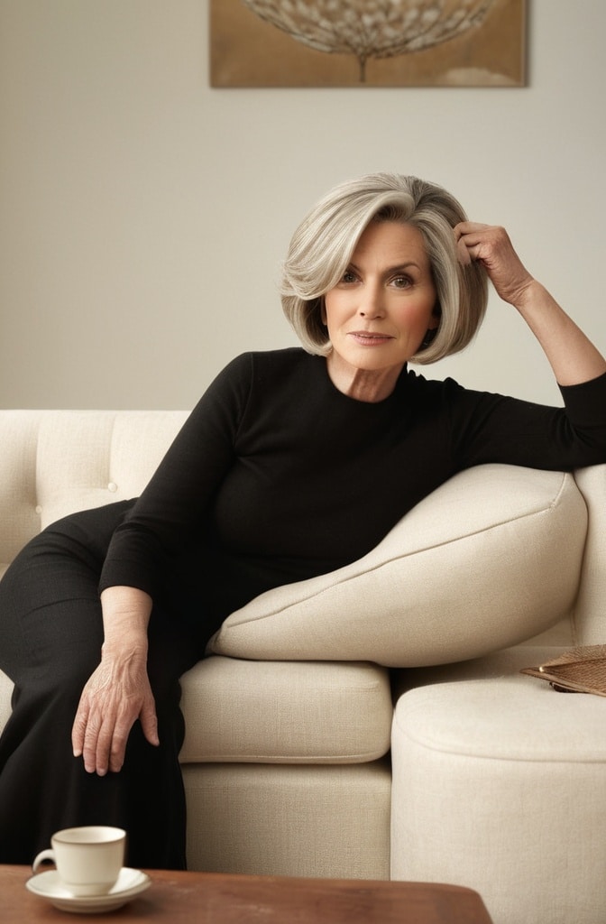 13. Voluminous Bob with Side Part