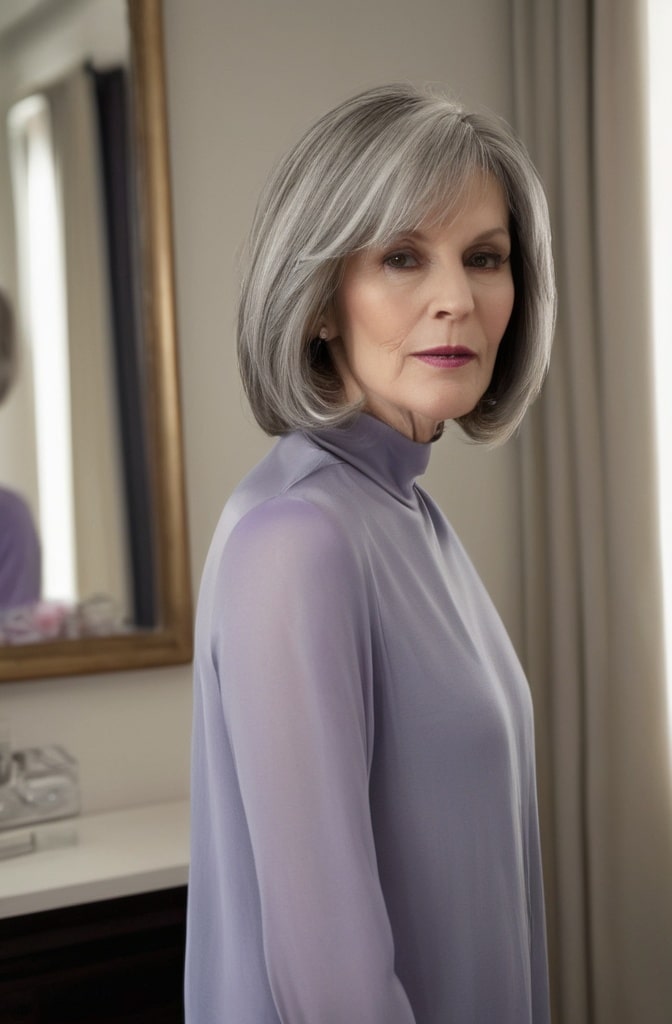 16. Classic Shoulder-Length Cut with Curtain Bangs