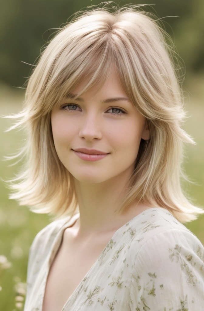 17. Airy Layers with Baby Blonde Highlights