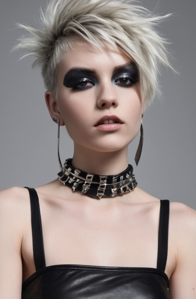 23. Disconnected Shag with Platinum Streaks