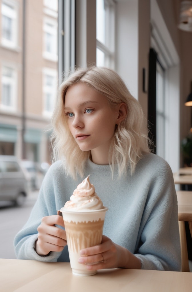 32. Scandi Shag with Ice Cream Blonde