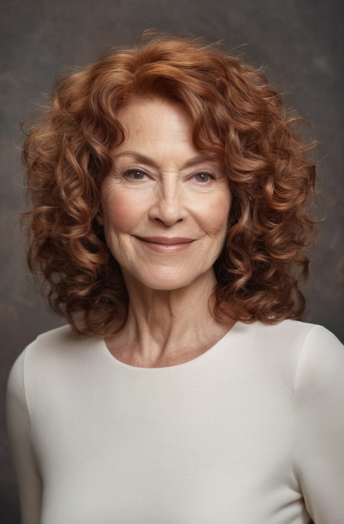 9. Curly Lob with Subtle Layers