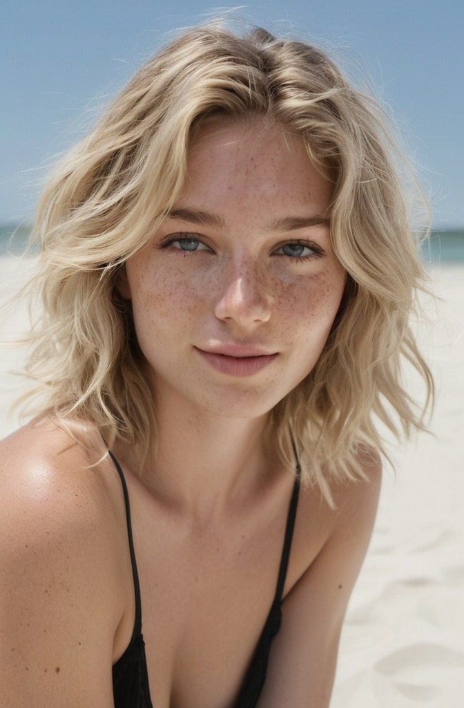 9. Tousled Beach Blonde Shag