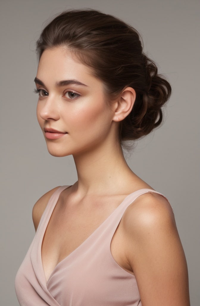 1. Classic French Twist with Loose Tendrils