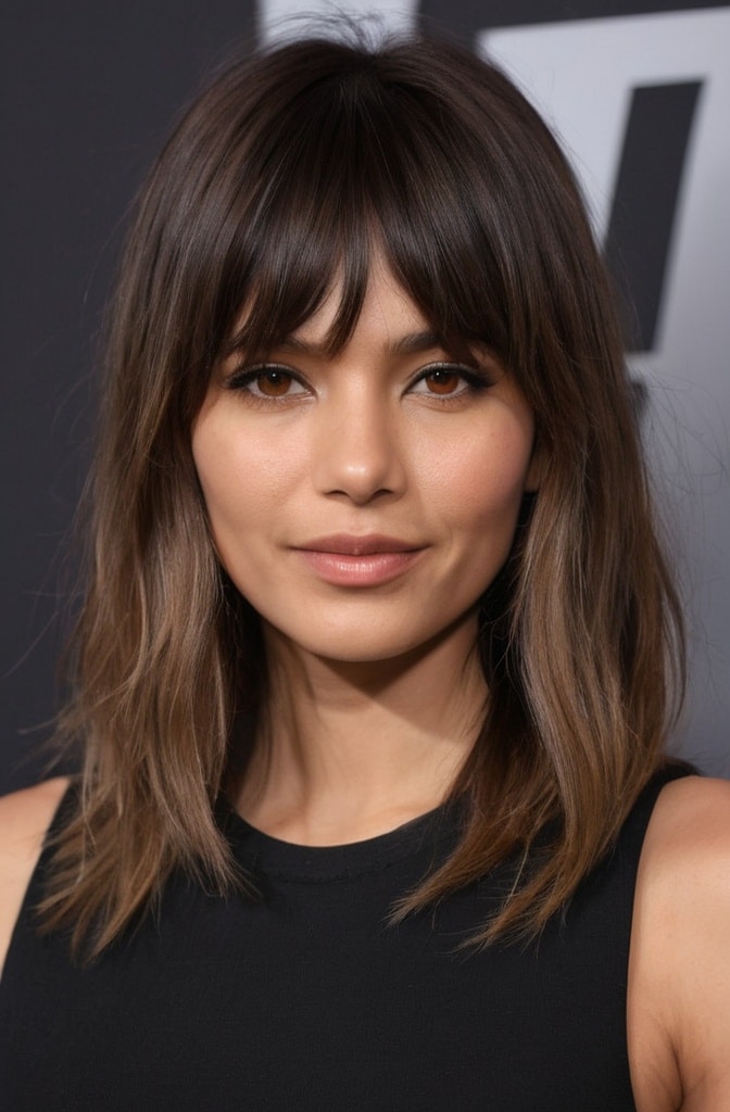 1. Classic Wolf Cut with Curtain Bangs