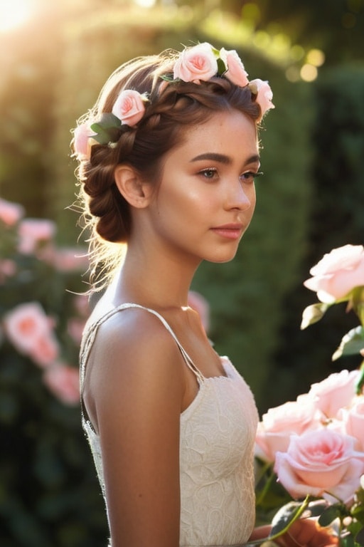 1. Crown Braid Updo