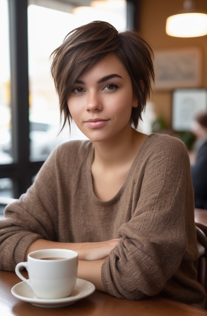 10. The Shaggy Pixie with Long Bangs