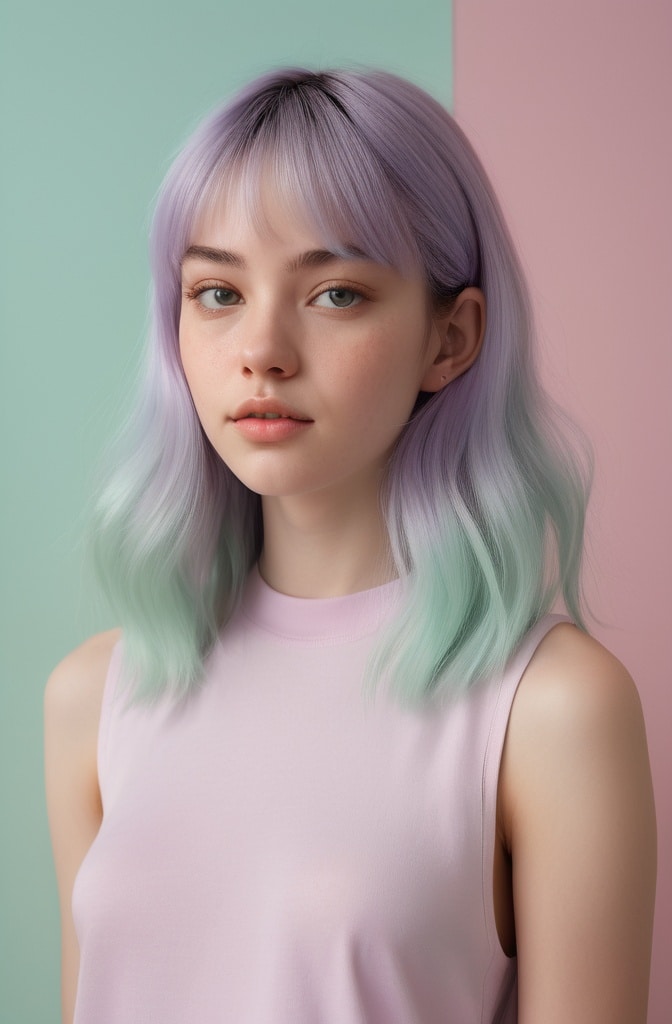11. Pastel Wolf Cut
