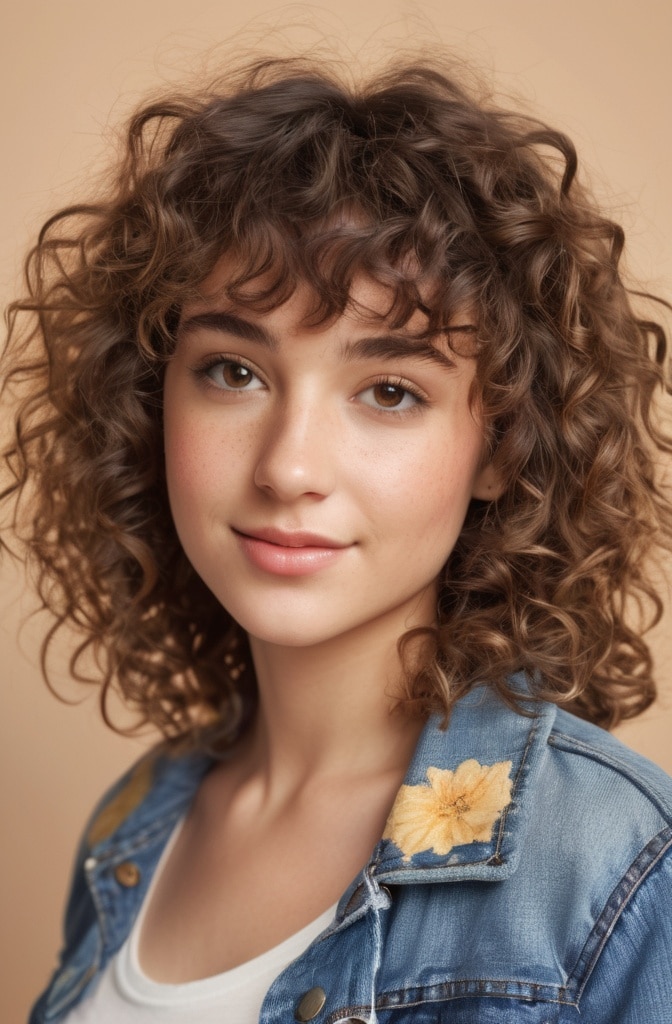 12. Curly Bangs