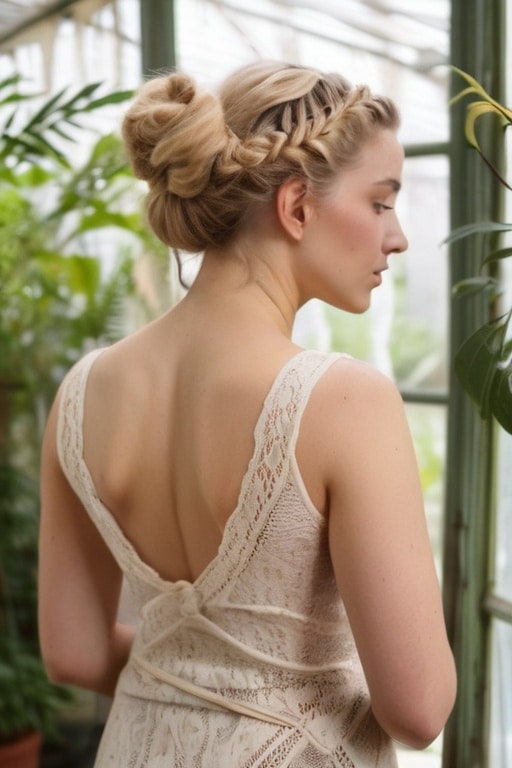 12. Lace Braid Updo