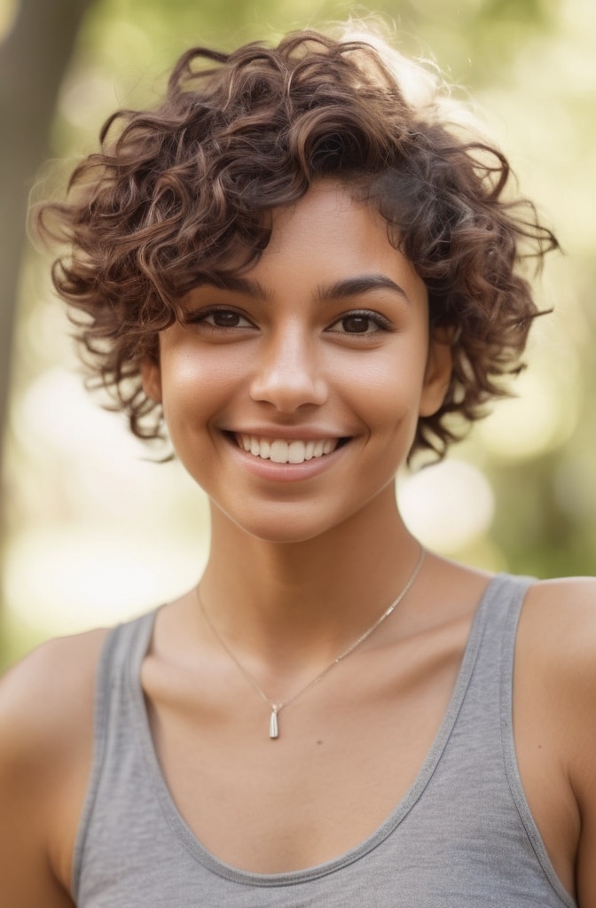 12. Textured Curly Pixie