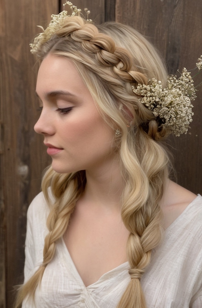 13. Braided Crown with Low Bun
