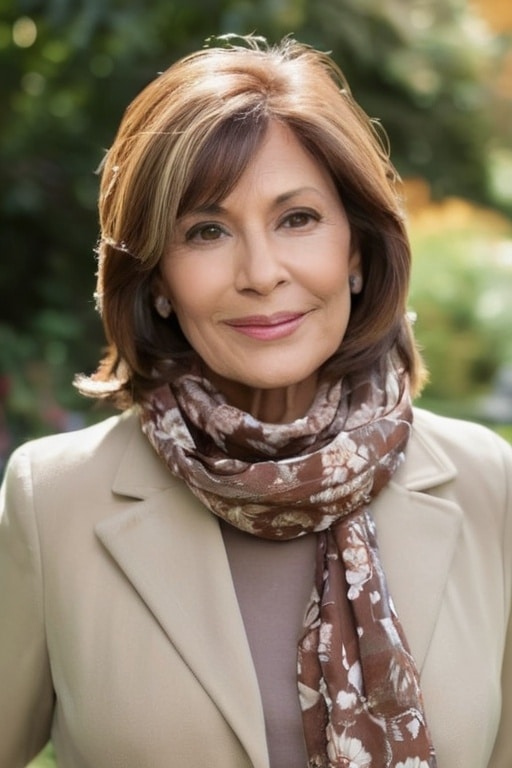 13. Layered Mid-Length Cut with Side Bangs