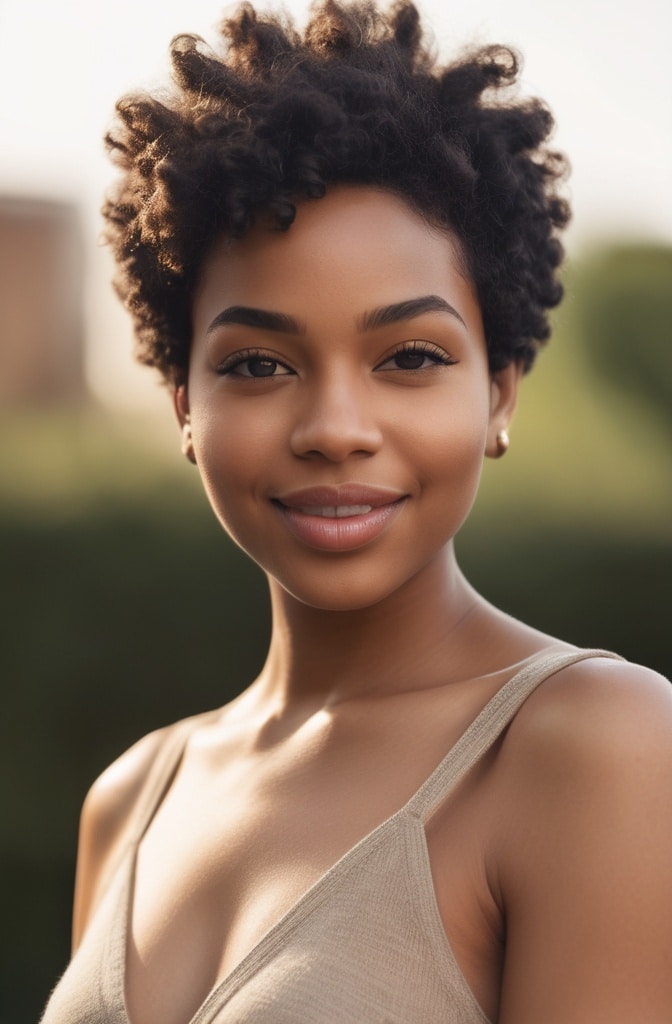 14. Natural Curly Pixie for Coily Hair