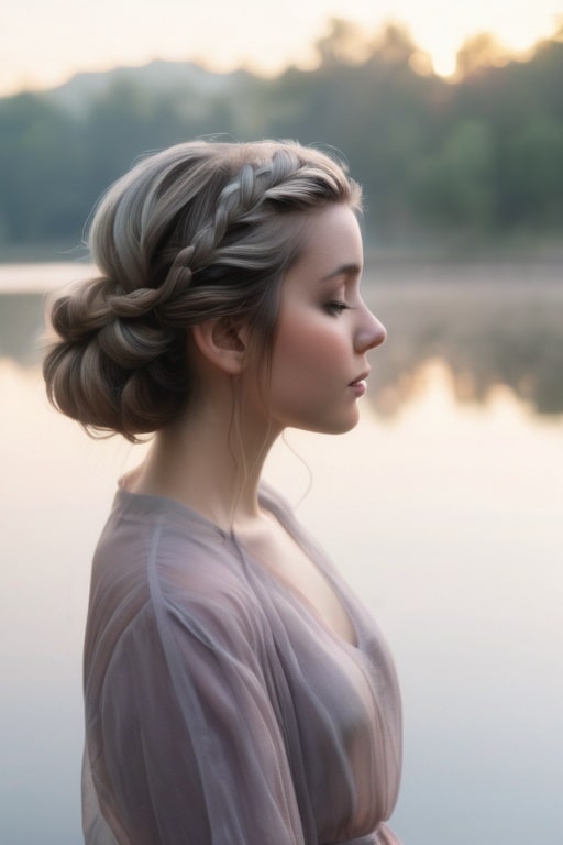 14. Waterfall Braid Updo