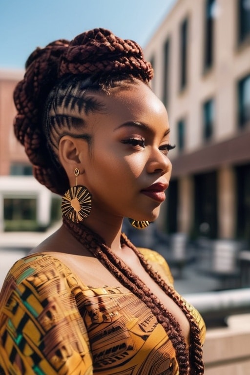 15. Box Braid Updo