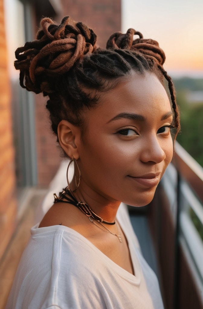 19. Half-Up Loc Style