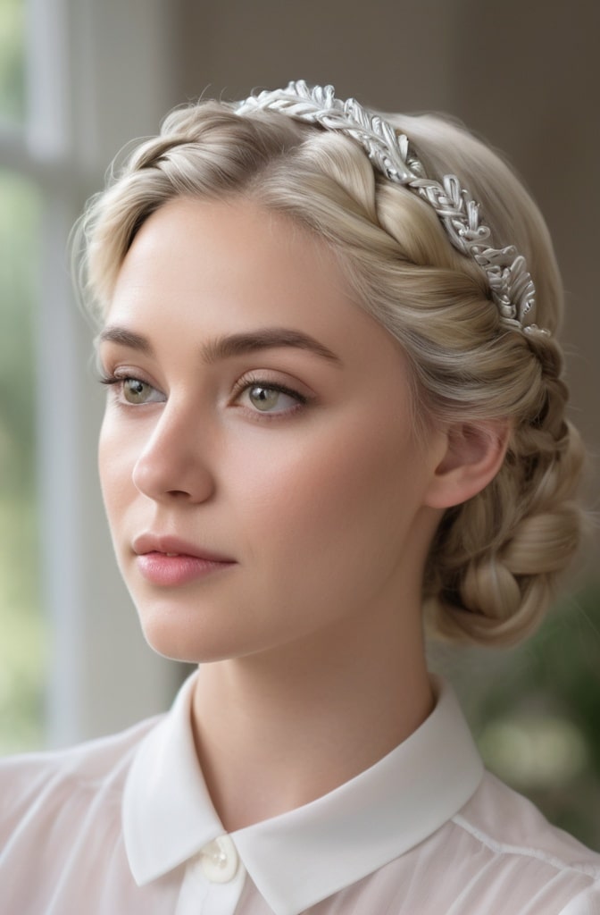 2. Braided Crown Updo