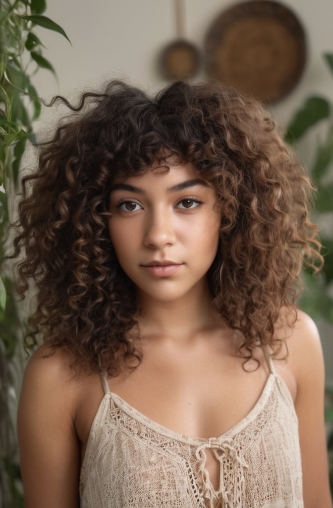 2. Curly Wolf Cut