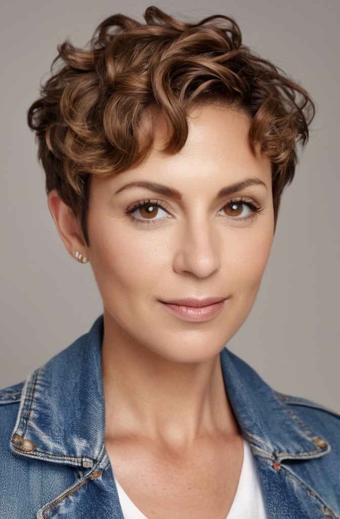 2. Tapered Curly Pixie