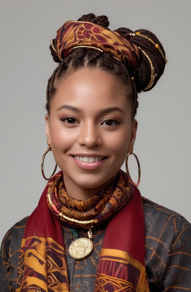 20. Loc Bun with Accessories