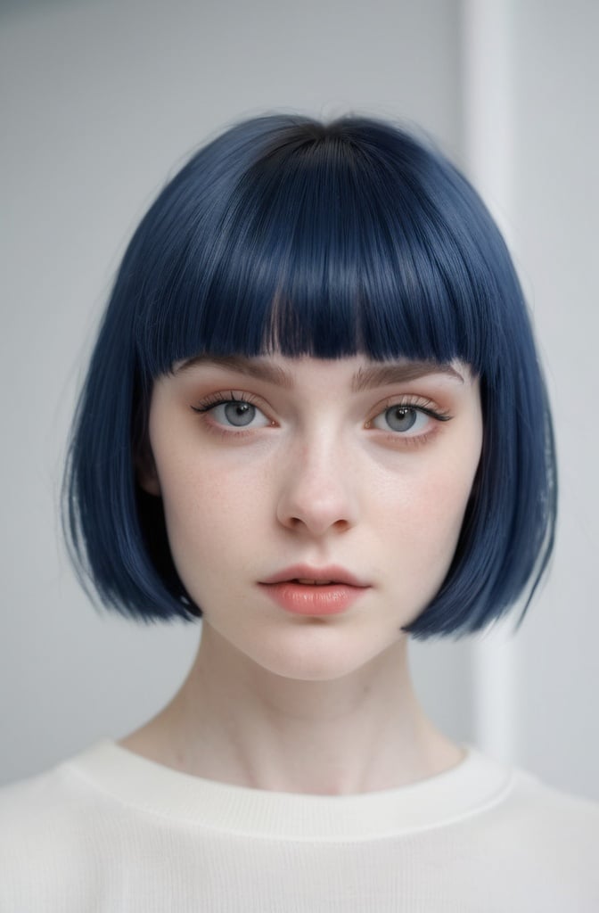 20. Wolf Cut Bob with Baby Bangs