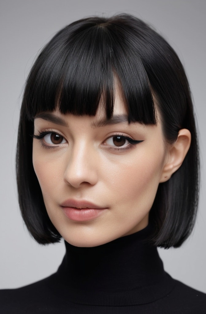 21. Blunt Bob with Micro-Bangs