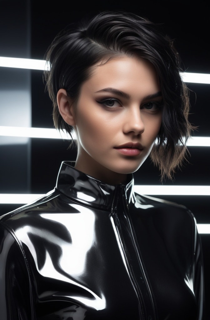 21. Wet-Look Wolf Cut