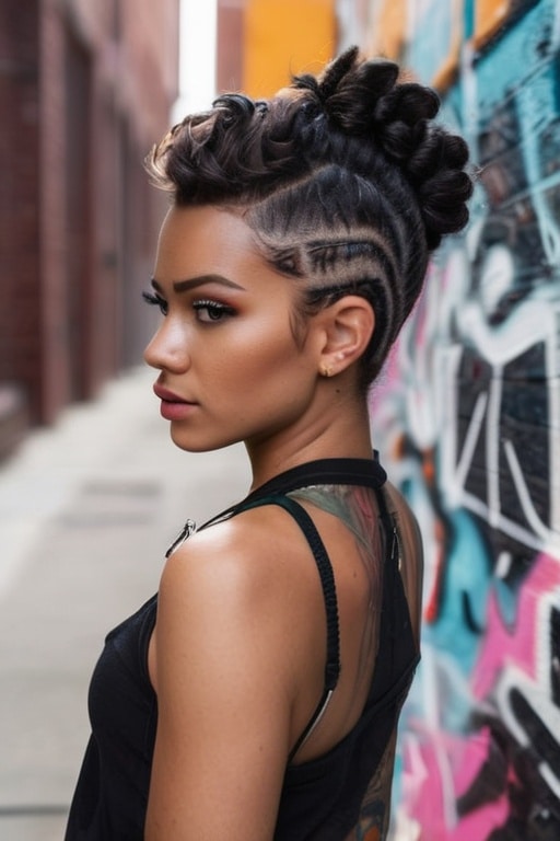 22. Mohawk Braid Updo