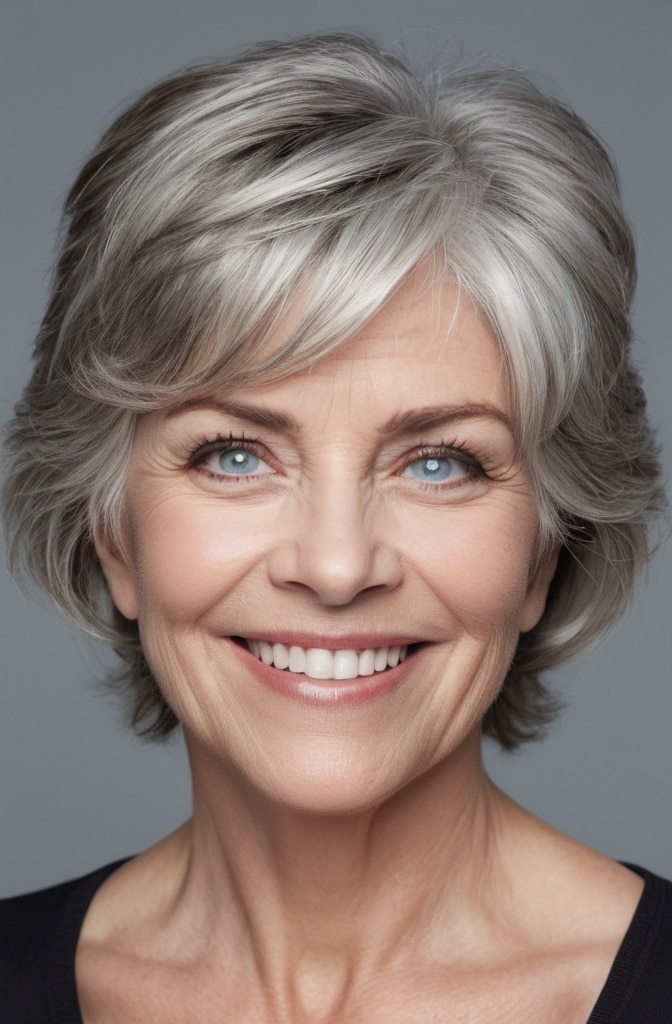 22. The Short Shag for Gray Hair