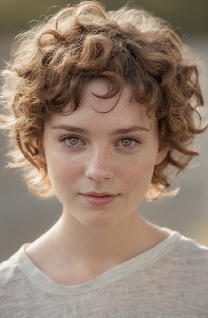 23. Feathered Curly Pixie
