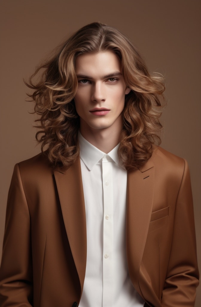 24. Long Loose Curls with Middle Part