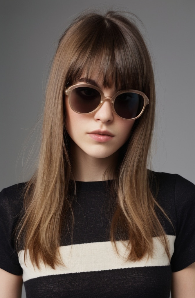 24. Straight Shag with Heavy Bangs