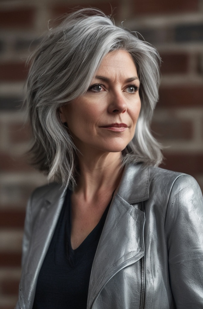 25. Gray/Silver Wolf Cut