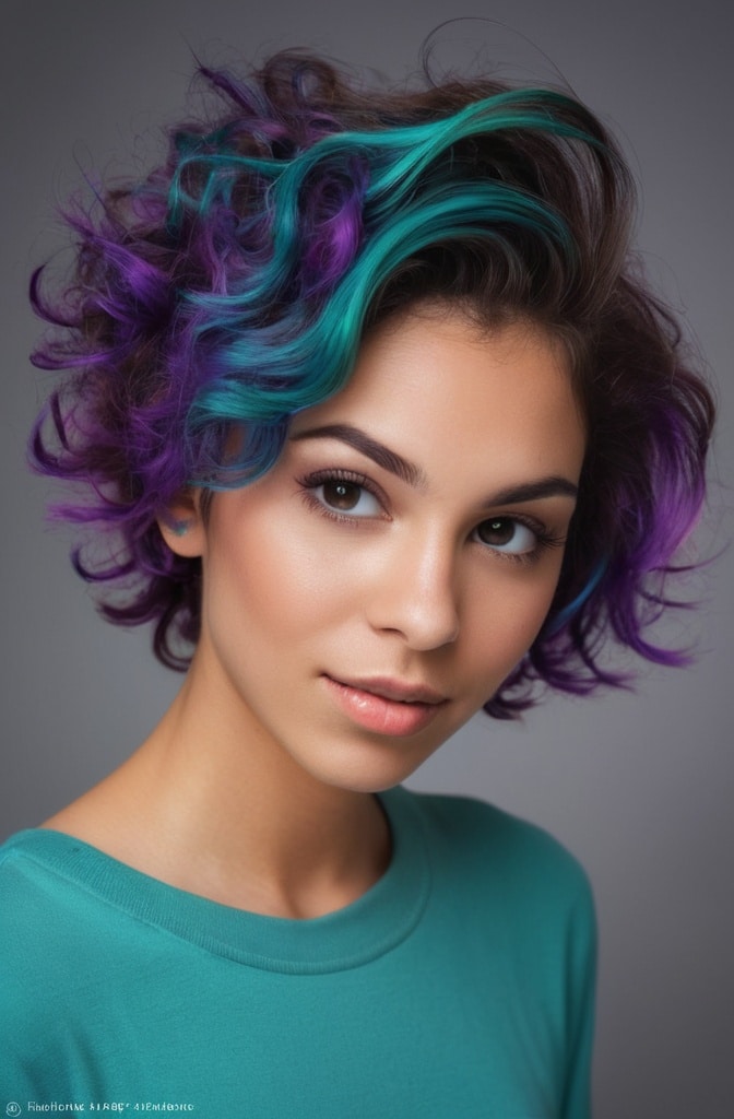27. Curly Pixie with Hidden Color