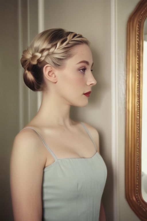 3. Braided Low Chignon