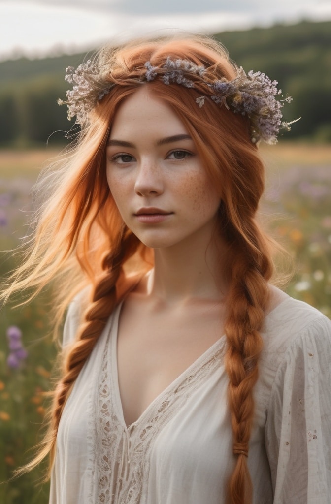 31. Braided Crown Wolf Cut