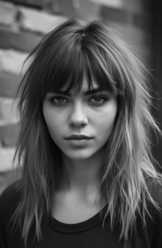 34. Textured Fringe Wolf Cut