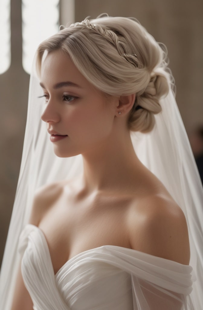 35. Draped Veil Updo