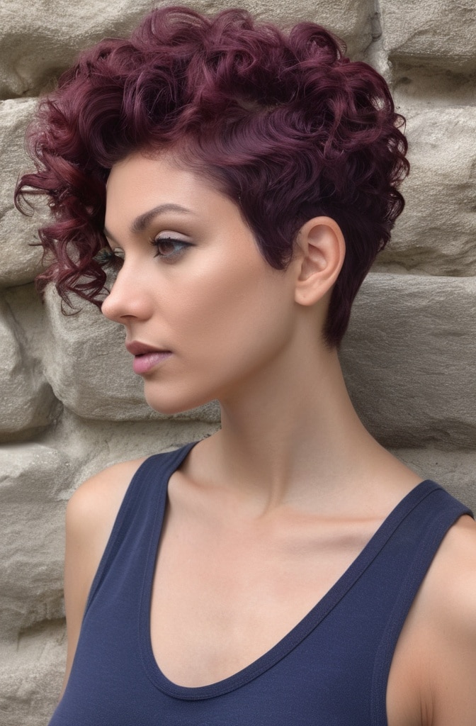38. Terraced Curly Pixie