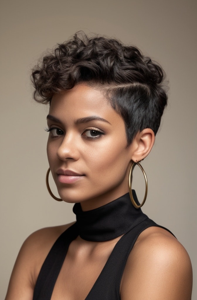 4. Curly Pixie with Undercut