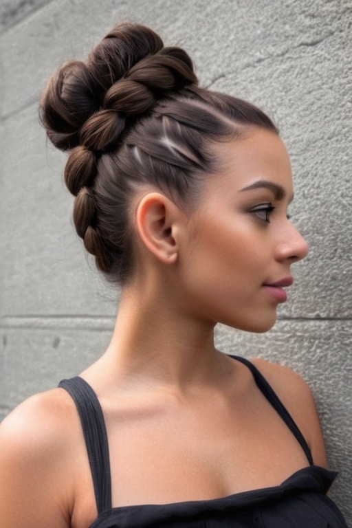 4. Dutch Braid Twisted Updo