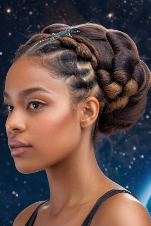 45. Braided Satellite Updo