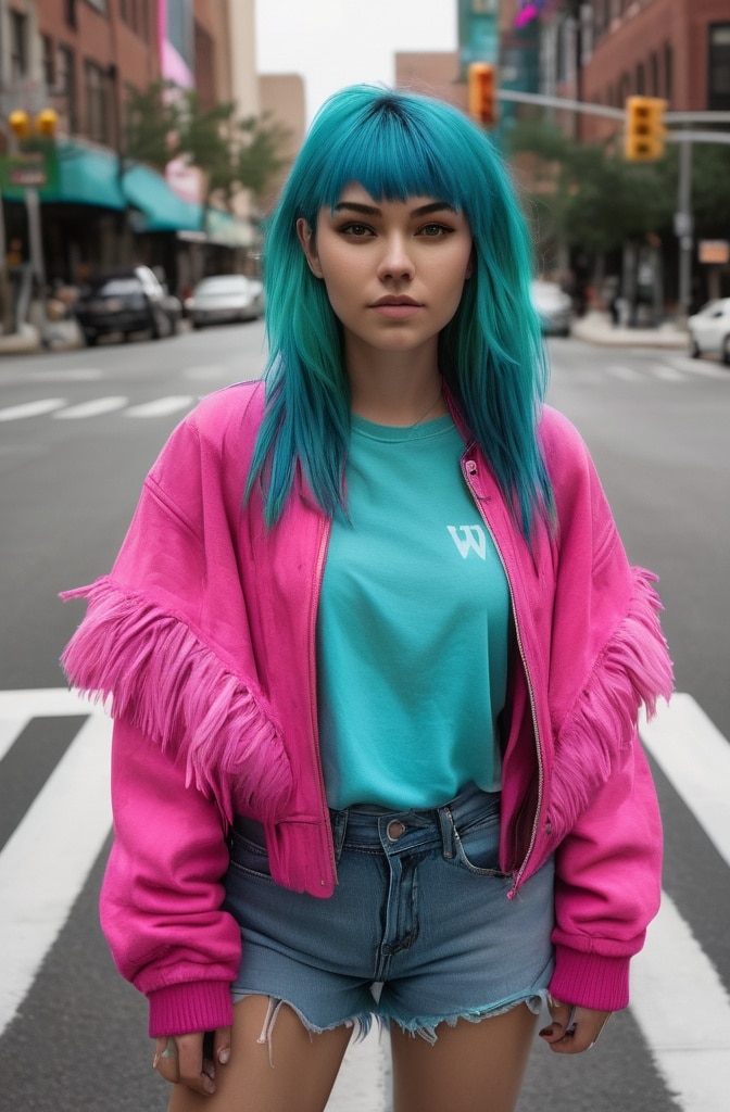 46. Wolf Cut with Split-Dyed Color