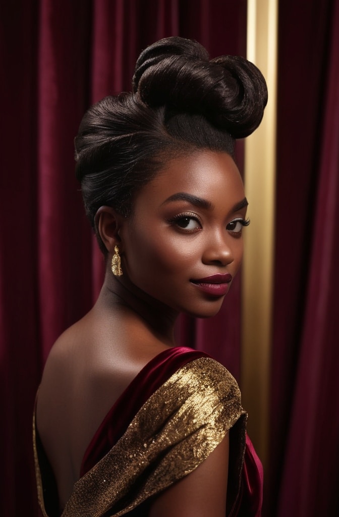 48. Asymmetrical Draped Updo