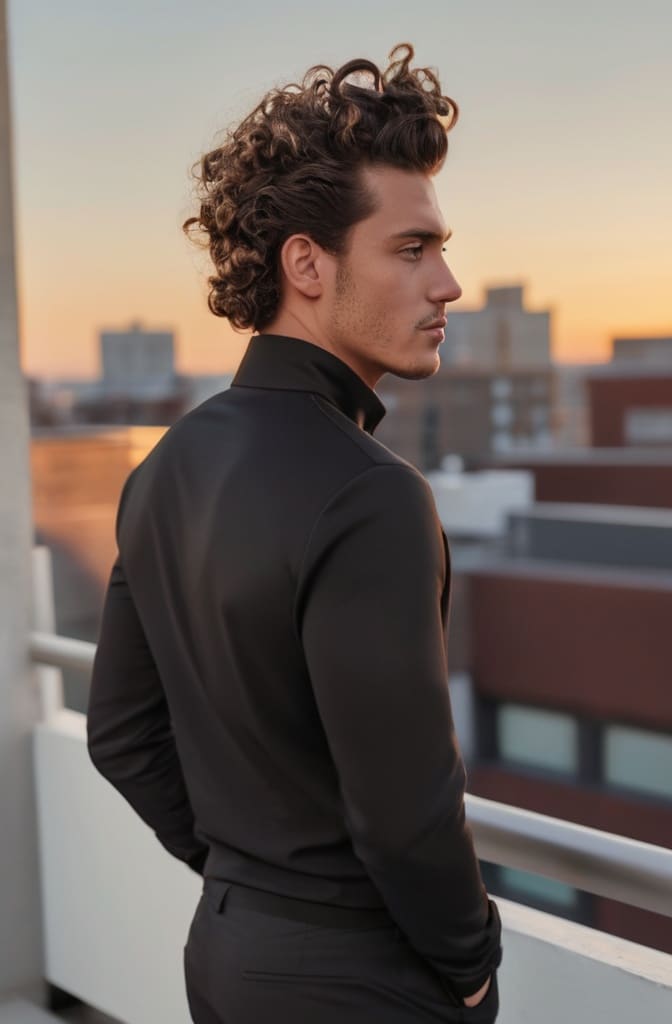 48. The Curly Pompadour Ponytail