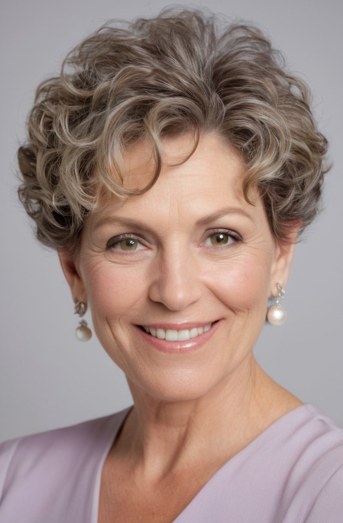 5. Side-Swept Curly Pixie