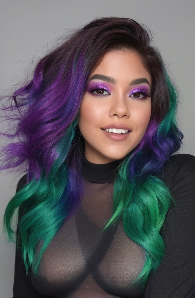 50. Wolf Cut with Peek-a-Boo Extensions