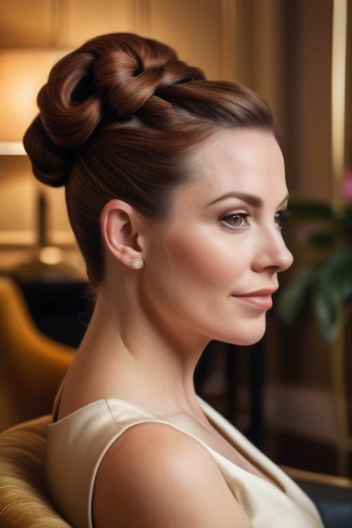6. French Braid Updo with Volume